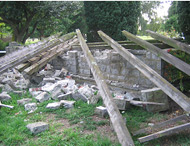 Ballantyne Memorial Rose Garden pergola after the earthquake Ballantyne Memorial Rose Garden pergola after the earthquake
